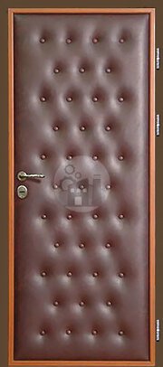металлическая дверь для дачи, отделка винилискожа и ламинат-ДВ-841